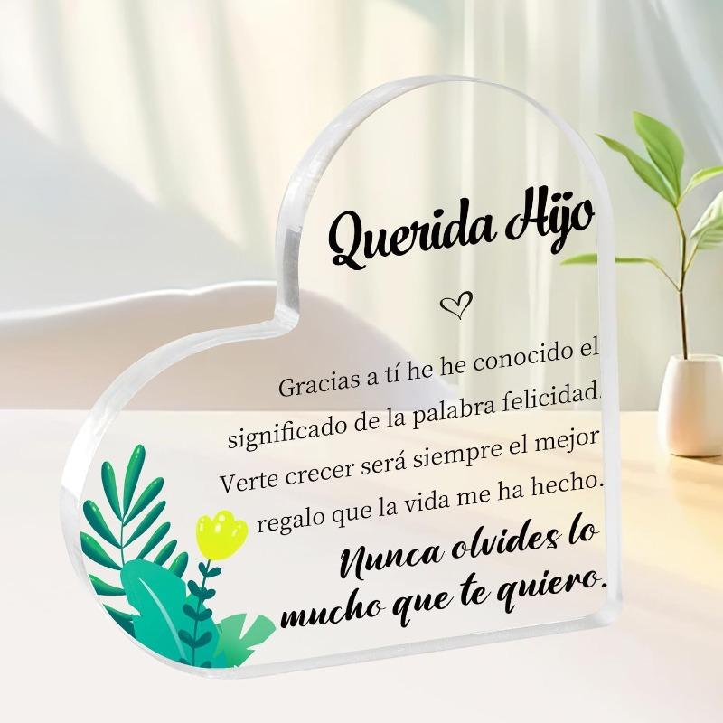 Chic 'Que Dios Hijo' Heart-Shaped Gift for Youngsters & Teens - Spanish Love Message, Ideal for Birthdays & Anniversaries, Versatile Home Decor, Nurse
