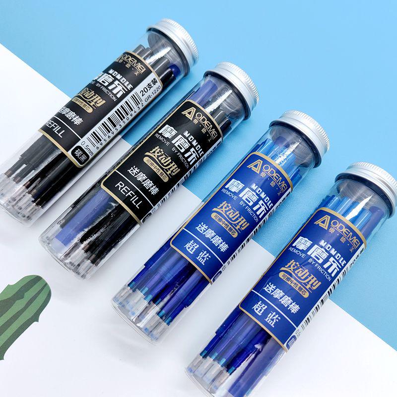 20-Pack 0.5mm Erasable Click Pens with Refill Cores - Moli Moli Le, Blue & Black Ink