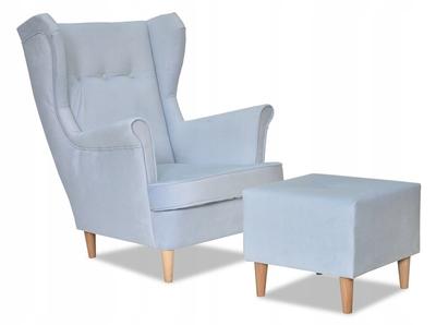 ARI Wing Chair with Footrest, Scandinavian Blue