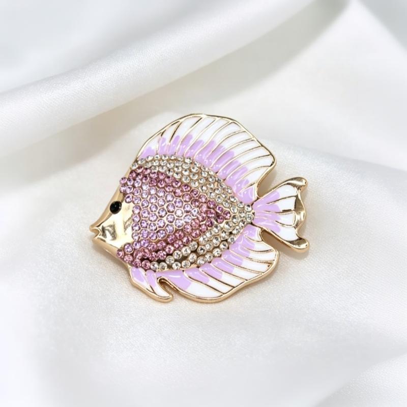 1 Pcs Rhinestone Tropical Fish Brooches Sparkling Crystal Inlay Vibrant Enamel Design For Daily Wear Party Accessory Gifts