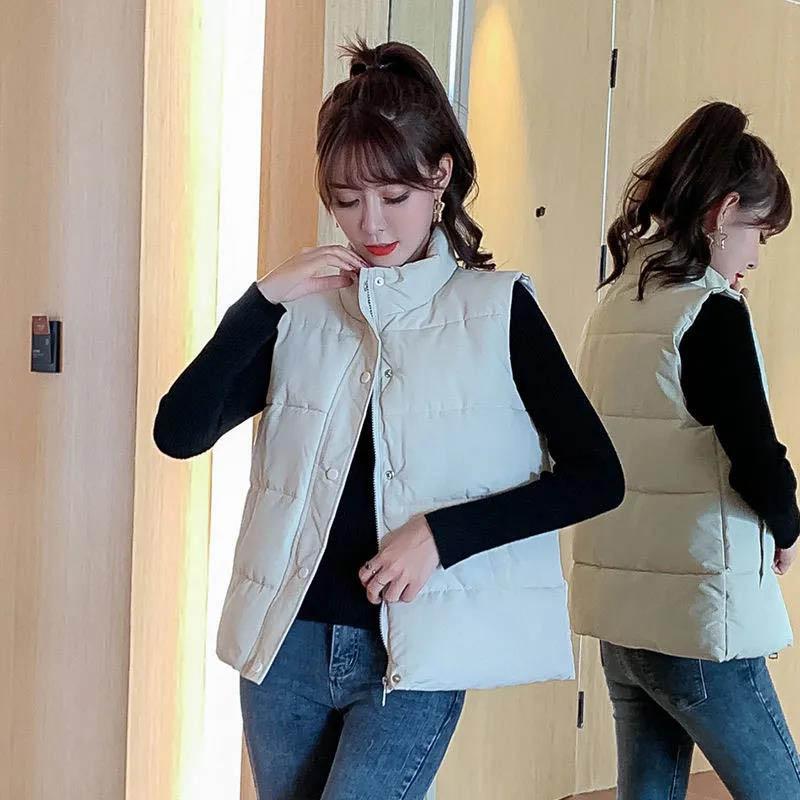 Autumn and Winter Down Coat Vest Women's Outer Wear Short Wild Waistcoat Waistcoat Lightweight  Coat Jacket Tide