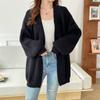 V Neck Loose Casual Cardigan Long Sweater Knitted Women Jacket Autumn and Winter Simple Solid Color Versatile Button Fashion Elegant Long Sleeve Coats