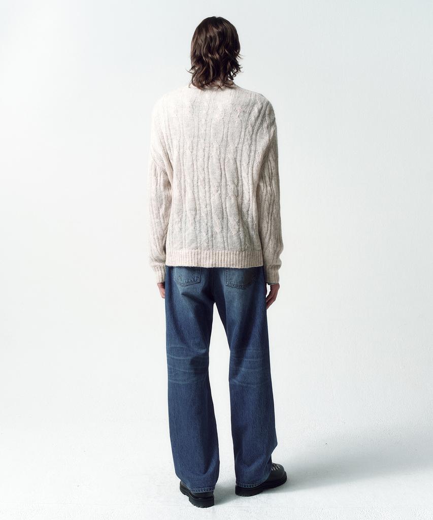Insilence Sheared Cable Cardigan Light Beige