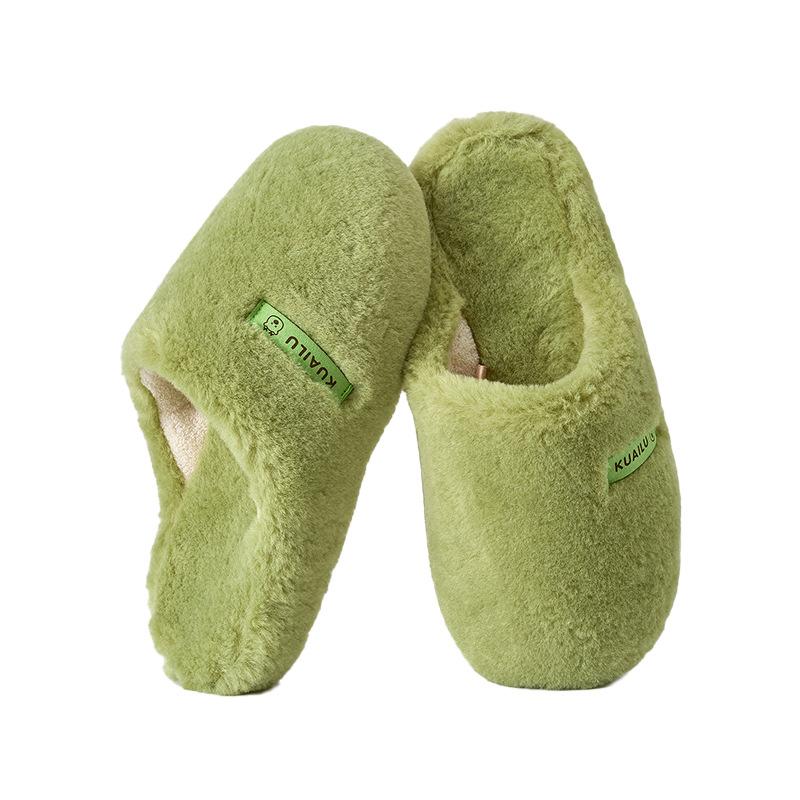 Weiche Hausschuhe, Bett-Baumwollpantoffeln, Damen Indoor Zuhause rutschfest und warm, einfache Halbschlappen-Baumwollschuhe können draußen getragen werden