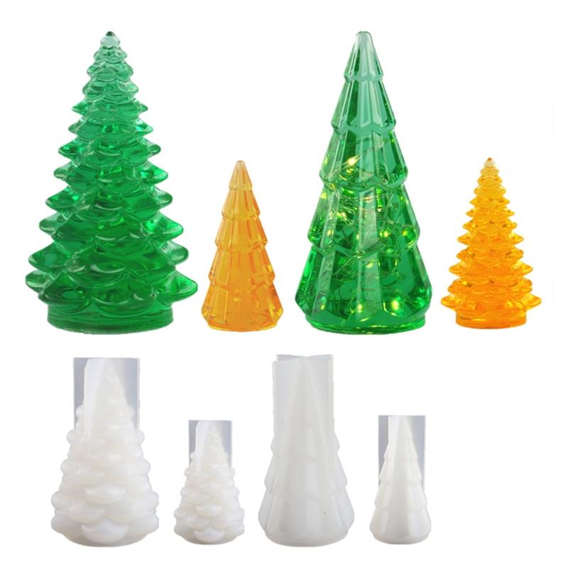 3D Christmas Tree Silicone Resin Mold DIY Jewelry Light Holder Epoxy Resin Mold DIY Handmade Crafts Candle Holder Decor