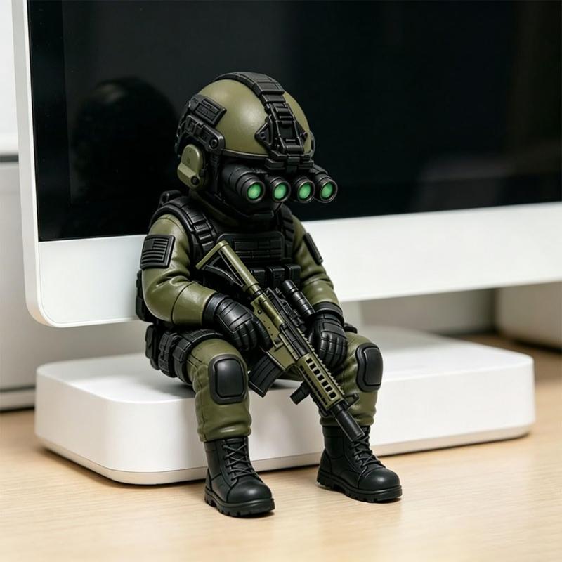 Action Soldiers with Weapons Statue Martial Desktop Decorations Collectible Home Decors Tactically Mini Soldier Figurine