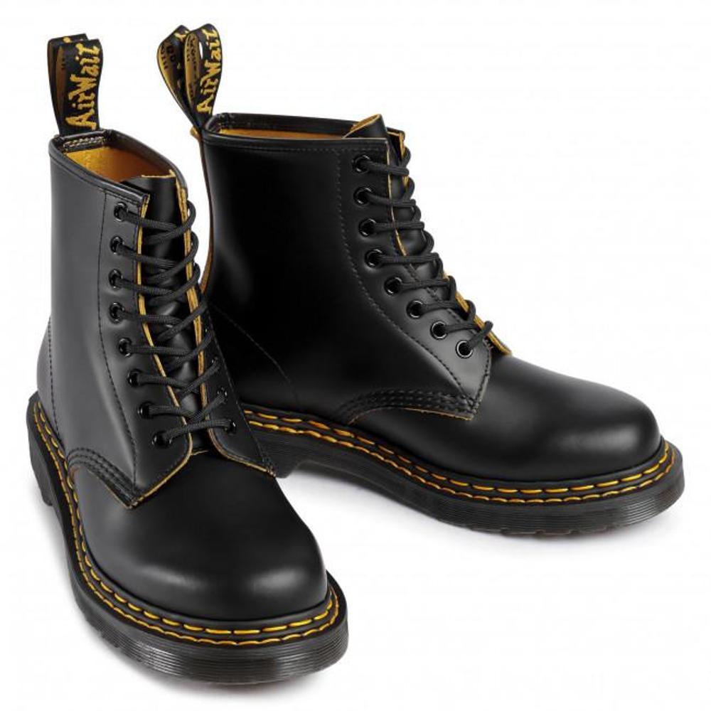 Boots Dr. Martens Black / Yellow 1460 Double Stitch Version
