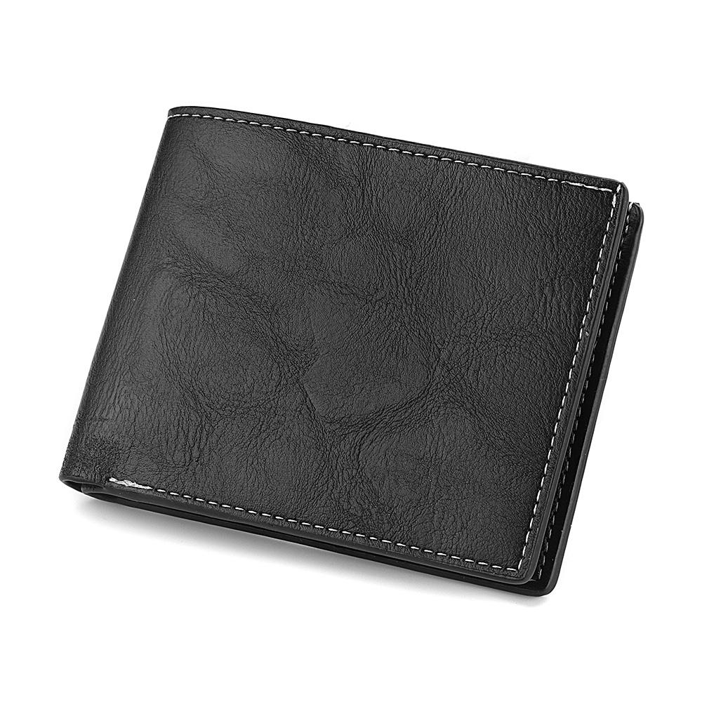 New Man PU Leather Wallet Business Card Holder Thin Business Credit Card Ldentity Holder Vintage Protection Bag Coin Wallet