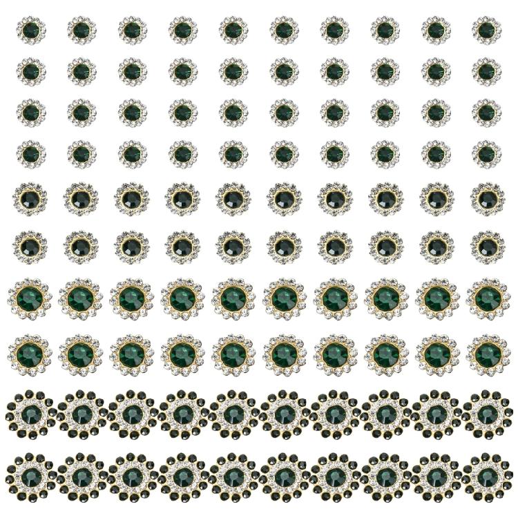 100Pcs Decorative Sew on Rhinestones Flower Shape Sew on Rhinestones for Clothing Dress Shoes Bag Hat and Sewing Project