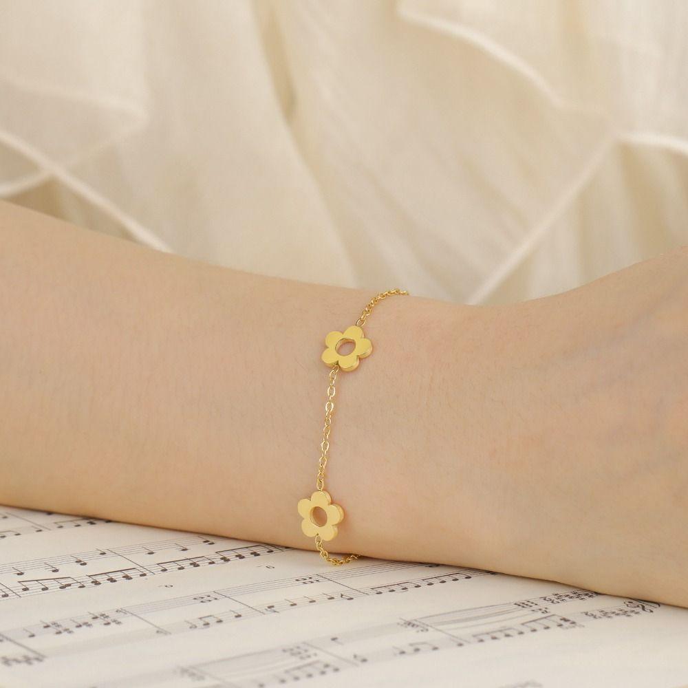 Sweet Stainless Steel Bracelet Adjustable Chain Charm Bracelet Jewelry Wrist Chain  Jewelry Gifts