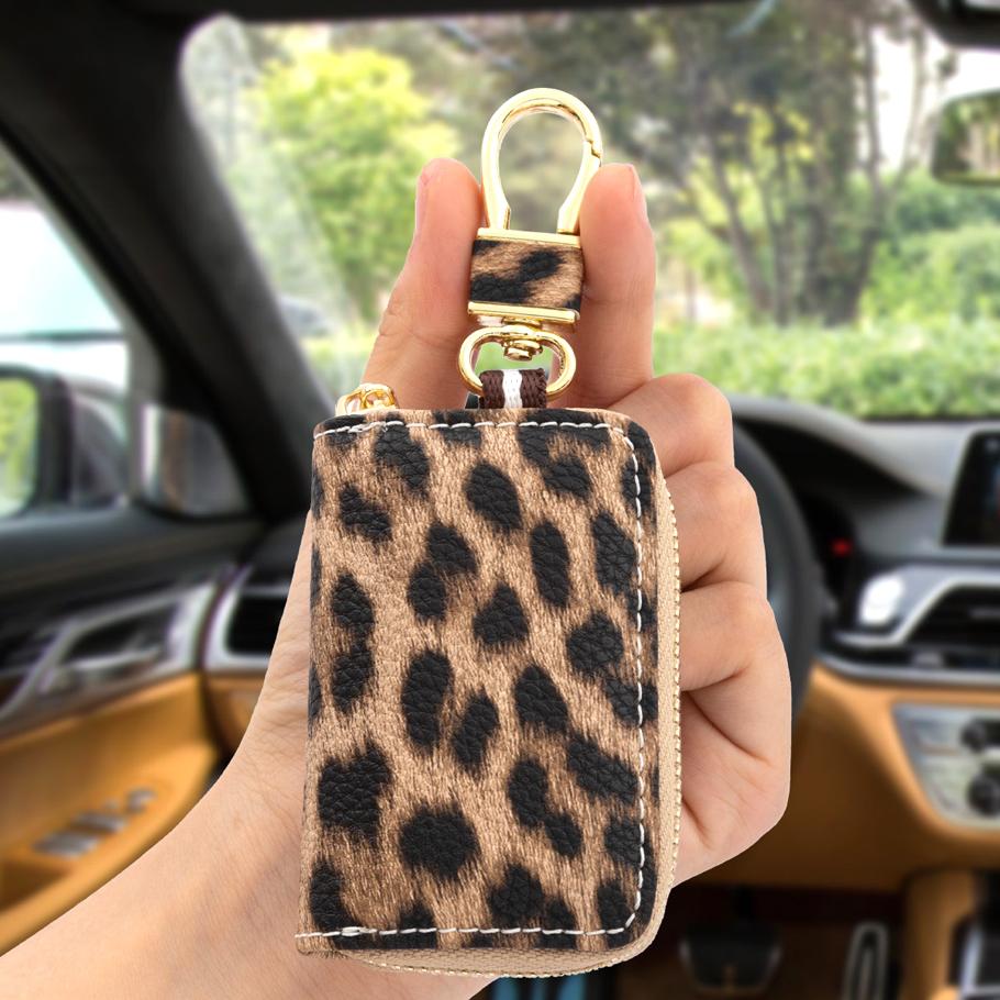 

Автомобильные кошельки для ключей, сумка для блокировки сигнала, защитная сумка для ключей с застежкой-молнией и защитой от RFID-сигналов, леопардовый узор, искусственная кожа, защита от взлома и кражи