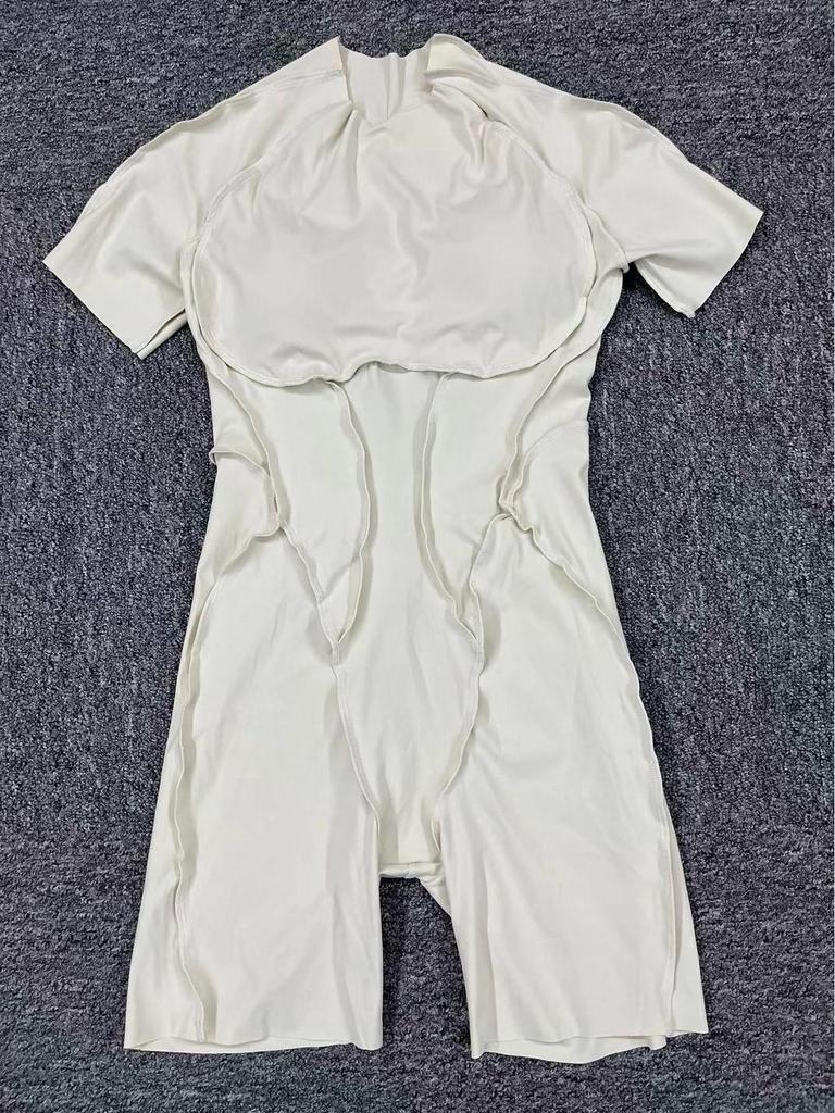 Patchwork Hollow-Back Sports Jumpsuit - Women's Tight One-Piece Fitness Outfit