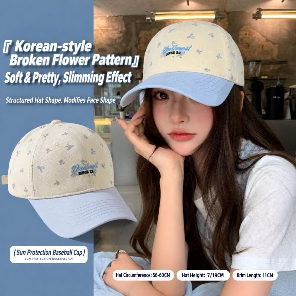 Face Slimming Girls Baseball Cap 56cm-60cm Head Circumference Embroidered Cap  Daily Wear