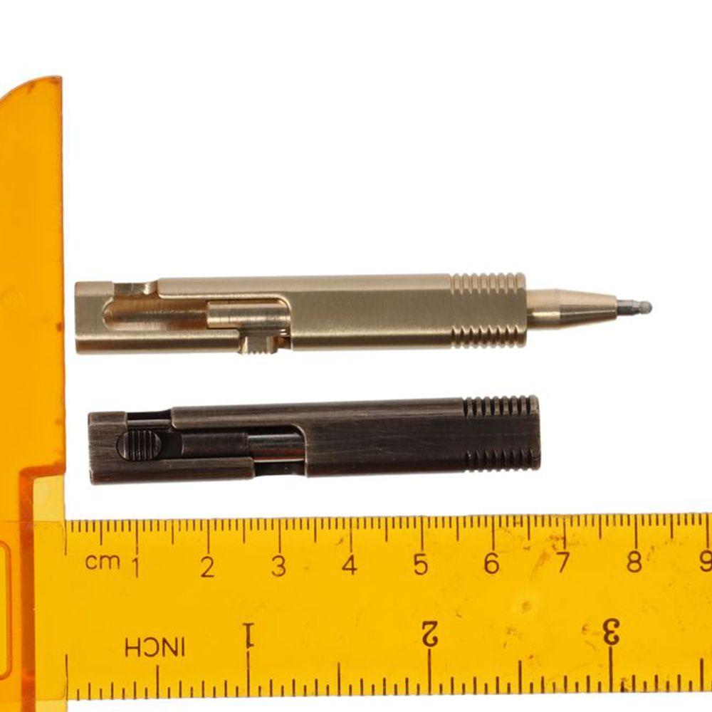 Daily Writing Mini Brass Pen Retractable Portable Signature Pen Pocket Ballpoint Pen