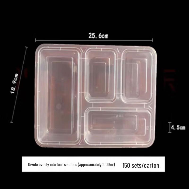 Disposable 4-Compartment Takeout Food Containers