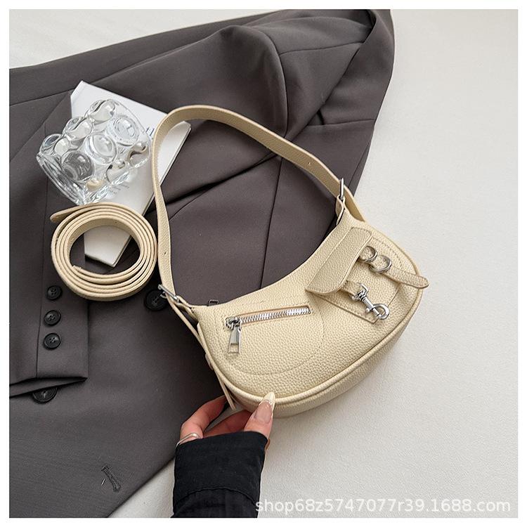 Niche punk style underarm bag women's 2025 new high-end texture crescent bag retro versatile shoulder messenger bag