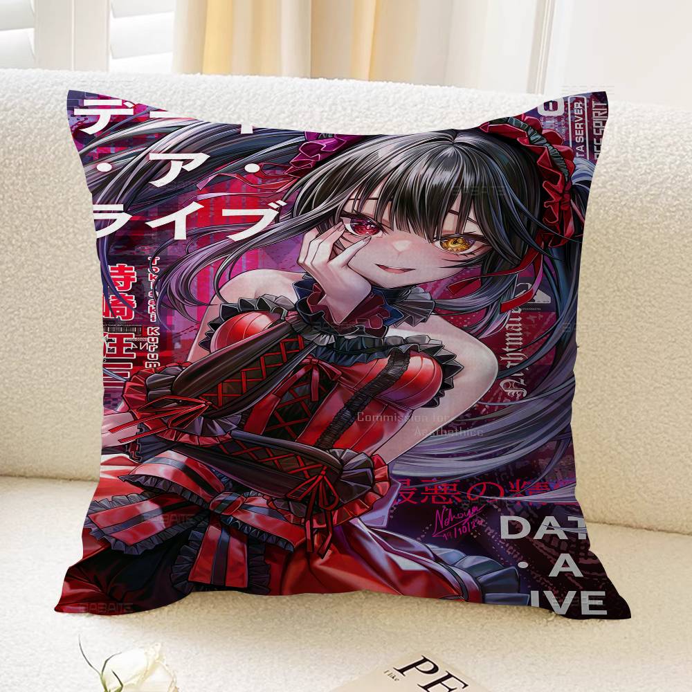 Tokisaki Kurumi Anime Pillow Gifts Home Office Furnishings Bedroom Sofa Car Cushion Cover case 45x45cm