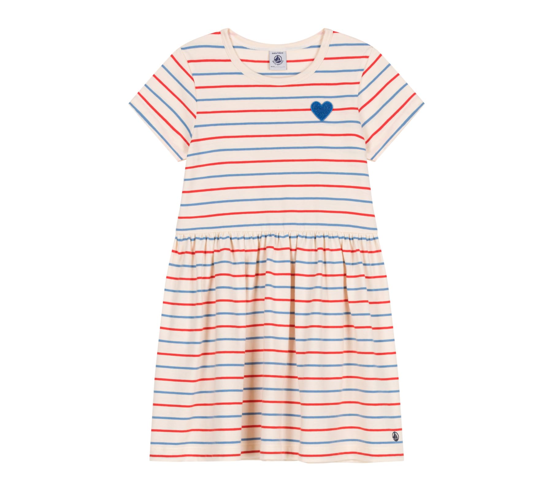 

Petit Bateau Short Sleeve Dress Milky Size 5 Ages A0CY2A, White/Multicolor, (110cm), 5+