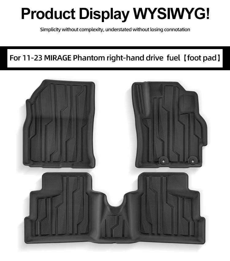 Eco-Friendly TPE Floor Mats for Mitsubishi Mirage Models 2011-2023, Including Trunk Mat