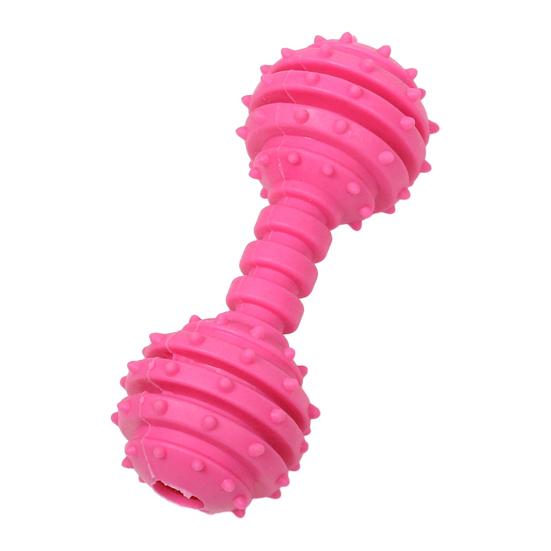 Dog Chew Toy Spiky Barbell Dog Toy with Built-in Bell to Relieve Boredom Interactive Teeth Cleaning Toy for Aggressive Chewers