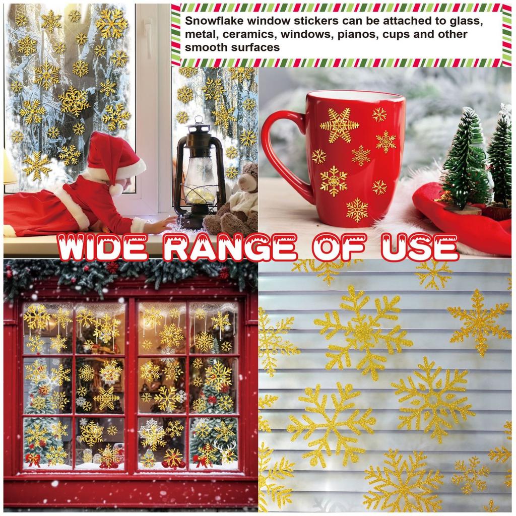 6 Glass Window Window Stickers Snowflake Glitter Christmas Decoration Window Stickers Static Christmas Window Stickers