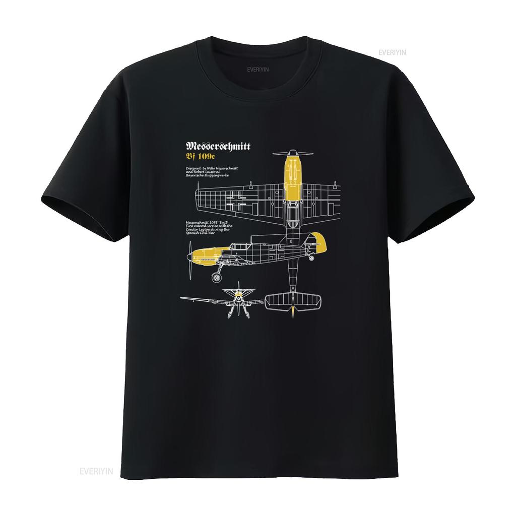 Vintage Aviation Themed Messerschmitt Bf109 T Shirt Retro Airplane Design for Enthusiasts vintage Washed streetwear graphic