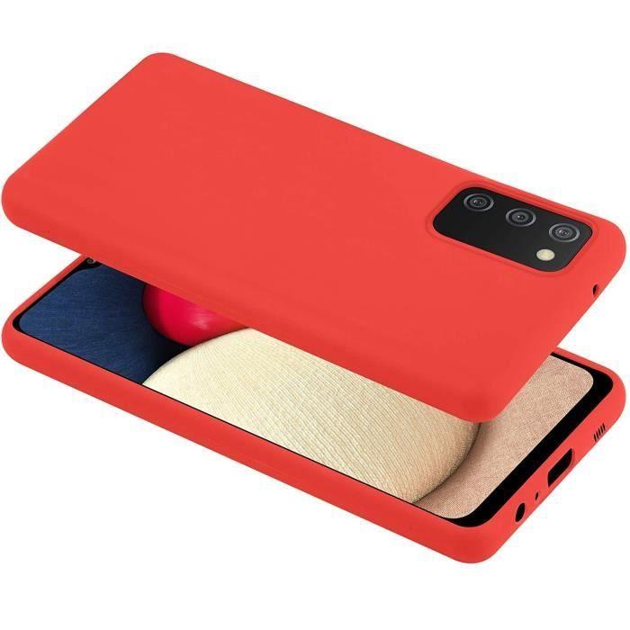 Coque de protection - Toproduits® - Galaxy A02S - Rouge - Souple - Verre trempé inclus