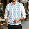 Męski casualowy wełniany sweter bez rękawów z dekoltem w serek do pracy i na co dzień