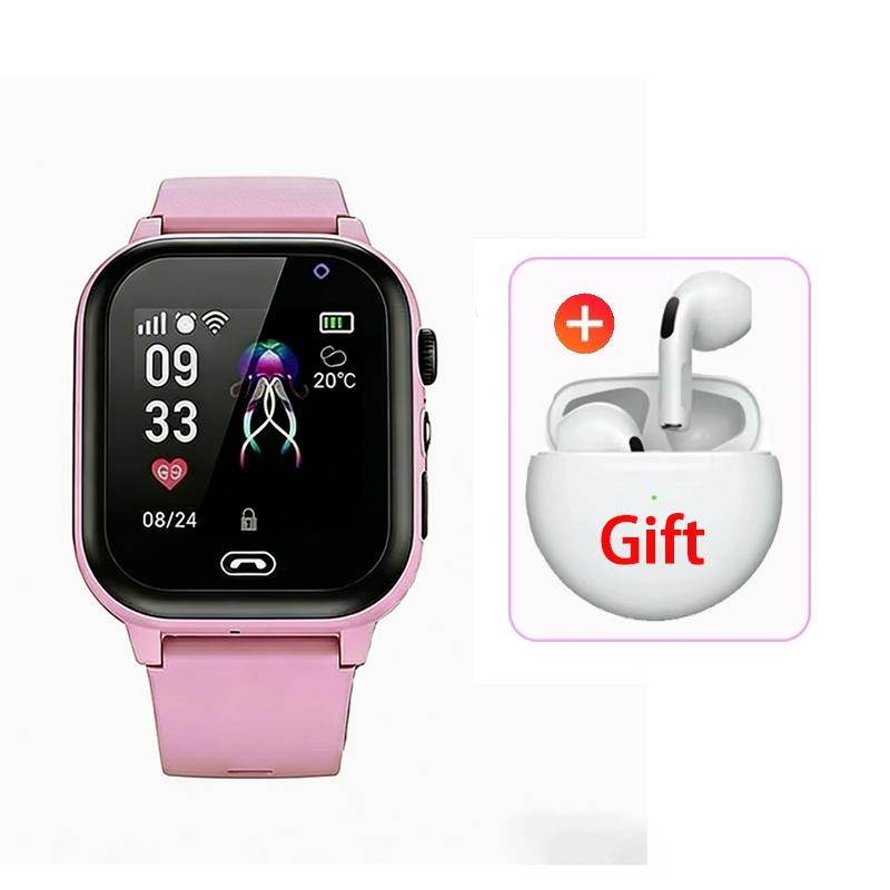 New Kids Smart Watch 5G GPS Location Video Call Sim Card SOS Child Camera Waterproof Upgrade For Boys Girls Add Earphone