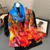 Silk Scarf Fashion Design Neck  Foulard Female Headbanda Luxury Hijab Women Warm Pashmina Scarves Echarpe Shawl Large Wrap