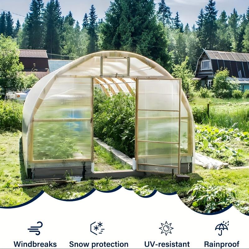 Clear Greenhouse Film Plastic Sheeting Winter Hoop House Covering Freeze Protection Cover for Greenhouse Plants Windproof Frost Dust Proof