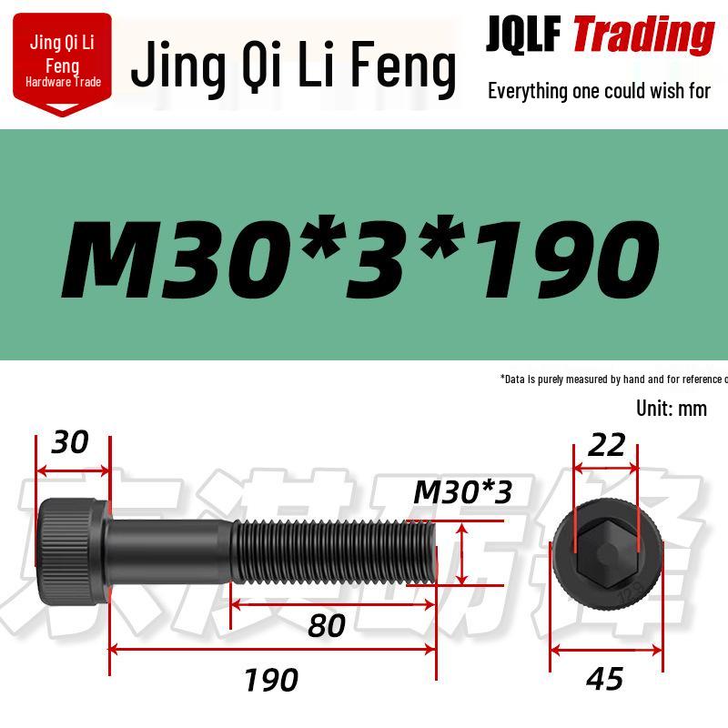 12.9 Grade Medium Tooth Hex Bolt, Half Thread, M10-M36, High-Strength Screw