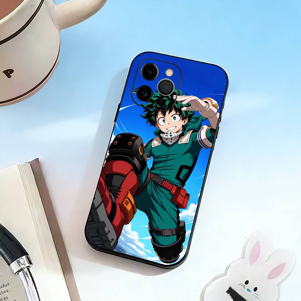 My Hero Lzuku D-Deku  Phone Case For iPhone 17,16,15,14,13,12,11 Plus,Pro Max,XS,Soft Silicone Black Cover