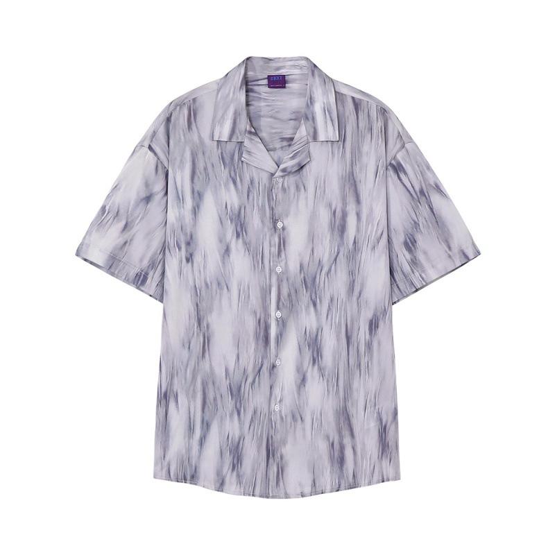 

Мужская высококачественная рубашка, мужская рубашка с короткими рукавами из летнего драпированного шелка в стиле гонконгского ветра, корейская версия, тренд, красивая 2XL серый