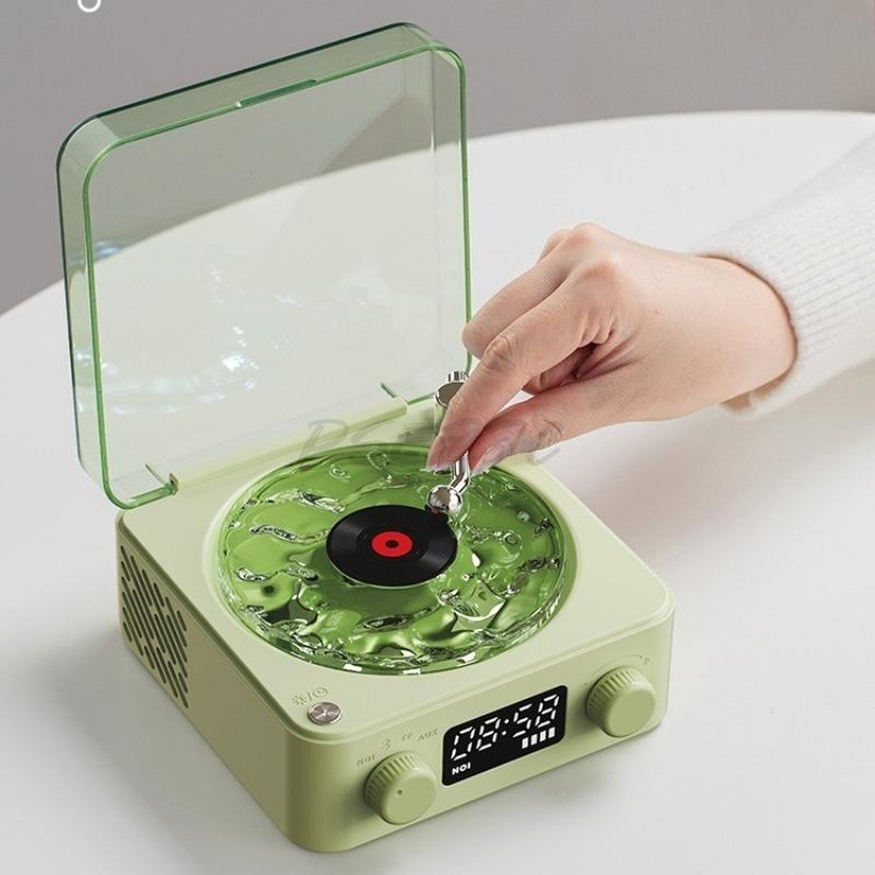 Retro White Noise Bluetooth Speaker Wireless Small High Pitched Vinyl Record Player Desktop Outdoor Home Mobile and Portable