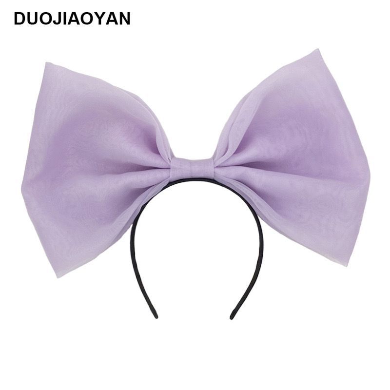 New big bow headband three-dimensional mesh big bow headgear sweet and cute face small simple headband