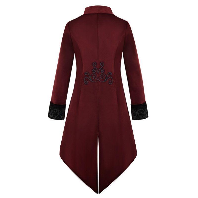 Manysun 2023 Halloween Amazon European and American New Medieval Retro Costume Mid-Length Punk Men's Coat