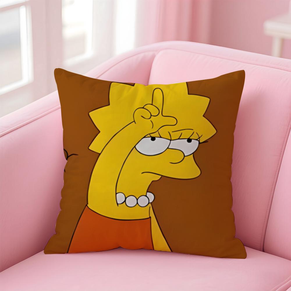 Husa de Pernă Anime S-Simpsons pentru Casă și Mașină, Multi-Scenă - Reversibilă, Moale și Durabilă pentru Utilizare Zilnică