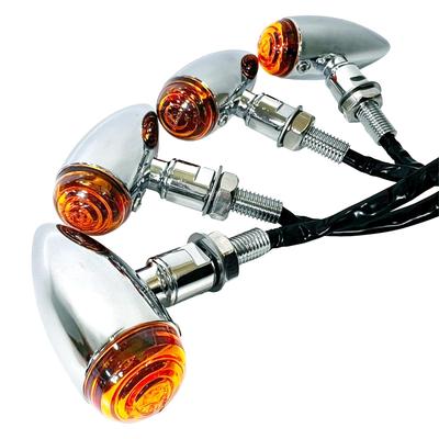 Nishihaya Motorrad Blinker Universal Custom Retro Blinker Metall Kugel American Shadow Dragster Magna Silber