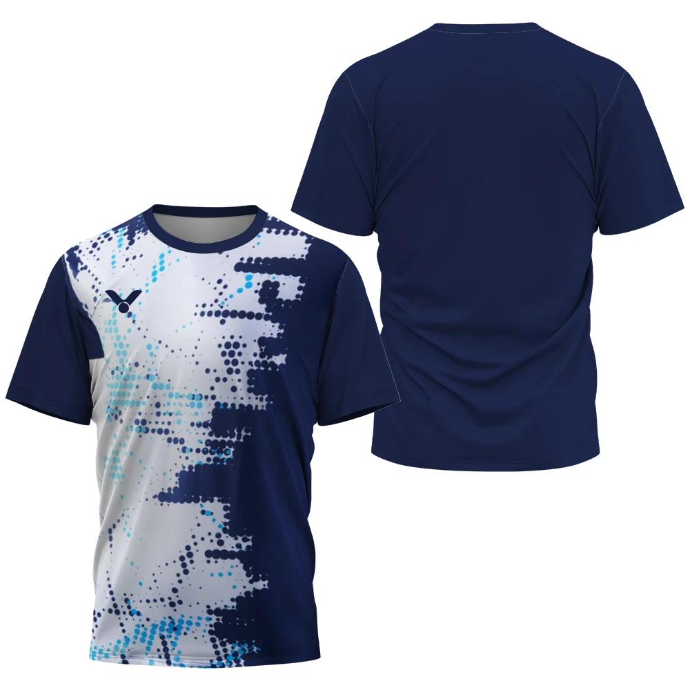 Breathable Badminton Tennis T-shirt Men's Fashion Sportswear Top Men's Fitness Short Sleeve Outdoor Sportswear Football Shirt