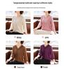Stylish Thin Base Layer Knit T-Shirt for Middle-Aged Women, Small Size, Mid-Sleeve, Perfect for Spring and Autumn
