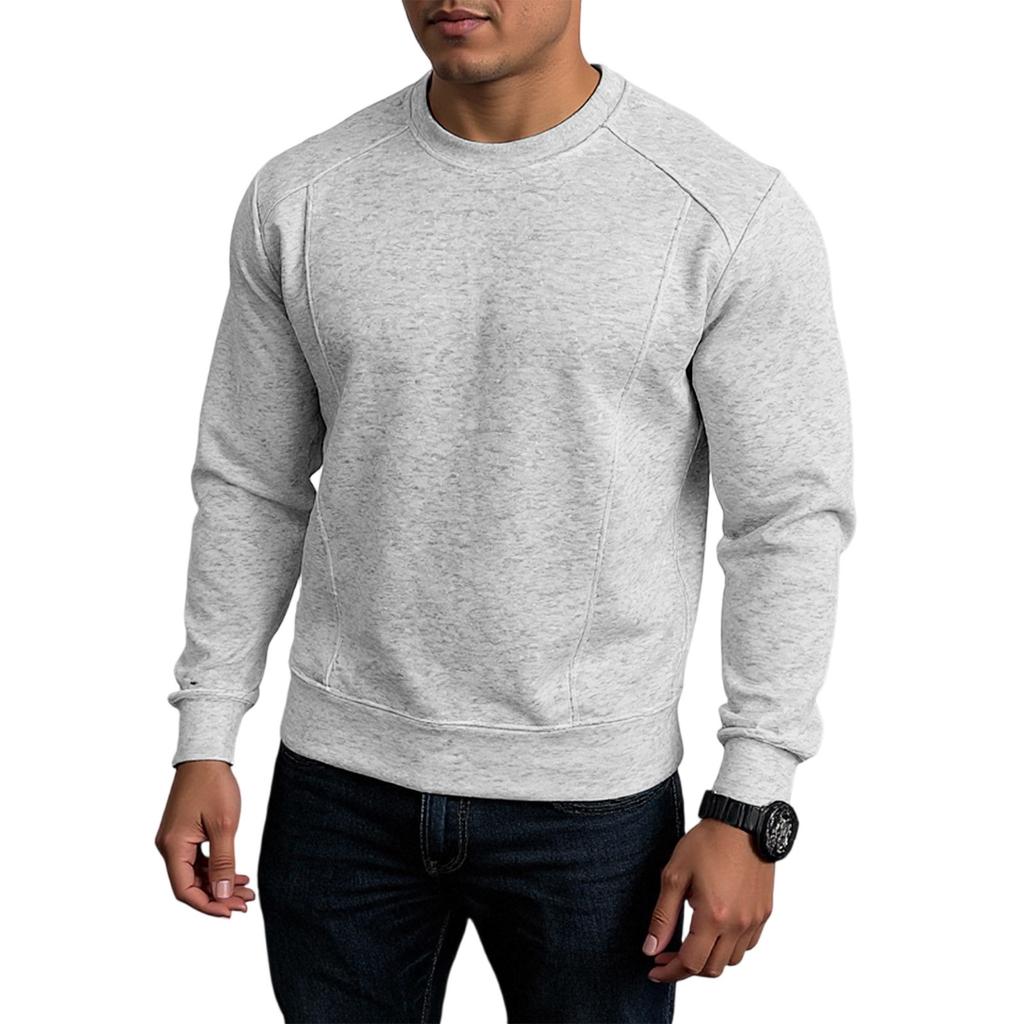 Splicing Round Neck Sweatshirt, Loose Long Sleeved T-Shirt Fashionable Top