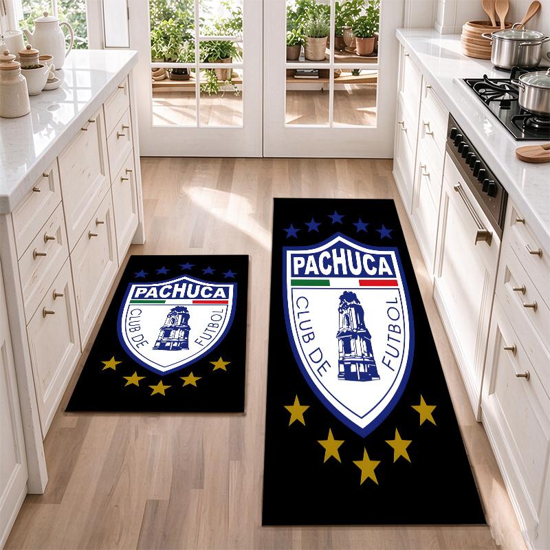Pachuca Football Club Flannel Kitchen Floor Mat – Non-Slip, Absorbent and Easy to Clean Suitable for Kitchens, Entryways Bedroomsand Bathrooms