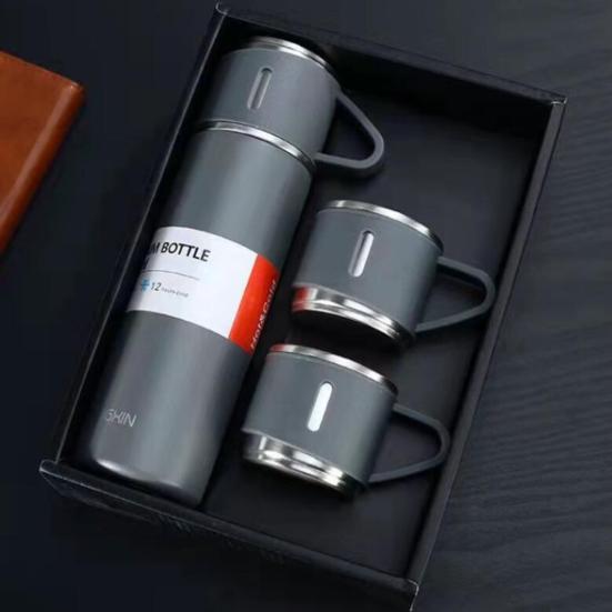 Cană de apă de 500 ml, capacitate mare, etanșă, din oțel inoxidabil, cu dublu strat, pentru cafea, pentru cadou