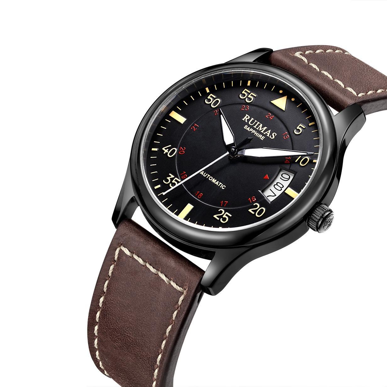 Business And Leisure Mechanical Belt Men S Watch, Fully Automatic Calendar Men S Watch 6725
