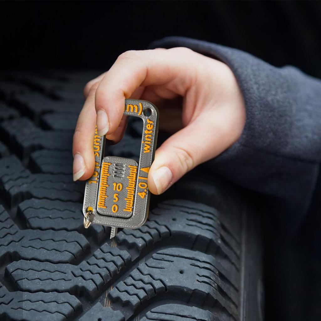 Key Chain Measure Tool Key Chain Pendant for Motorcycle Van Car Auto Maintenance Safety Inspection Handbag Purse Wallet Backpack
