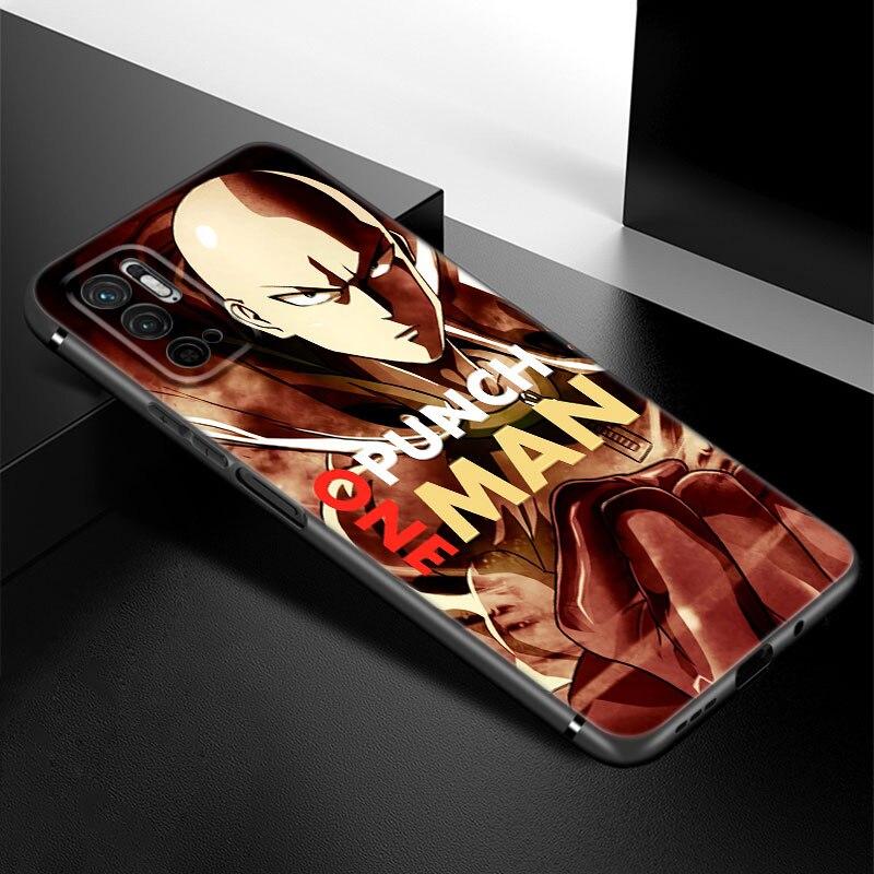 One-Punch Man Anime Phone Case For Xiaomi Redmi Note 7 8 8T 9 9S 10 10S 10T 11 11S 4G 11E 11T Pro 5G Soft TPU Black Cover