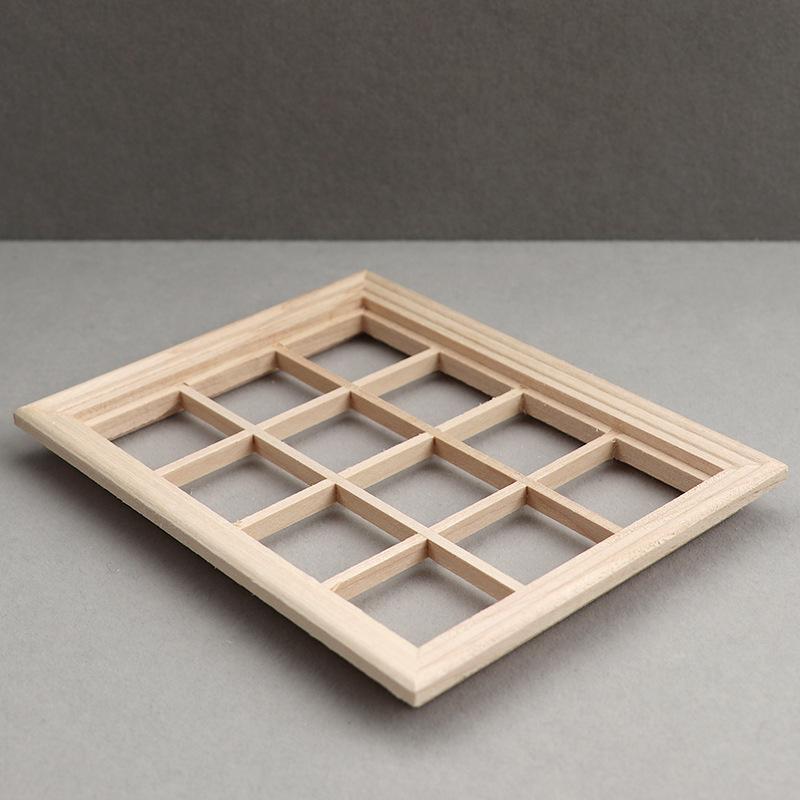 1 Set Furniture Accessories 1/12 Wooden Unpainted 6-Panel Door Dolls House Miniature Fairy Garden Decoration