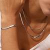 Punk 3mm Flache Schlangenkette Set Gold Silber Farbe Edelstahl Choker Halskette Armband für Frauen Mode Party Schmucksets