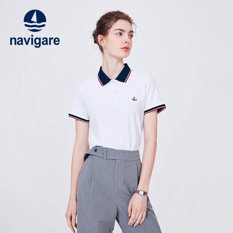 Navigare Women's Slim Fit Short Sleeve Polo T-Shirt
